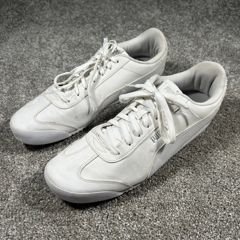 Puma Turin II White Silver Mens Sneakers US 11 Low Top 372861-01 - Picture 2 of 8